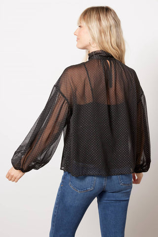 Sanctuary - Sheer Volume Metallic Blouse