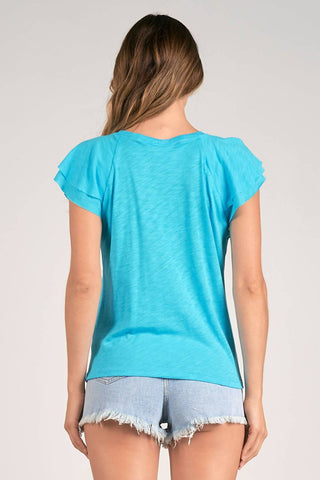 Elan - Flouncy Sleeve Tee Top