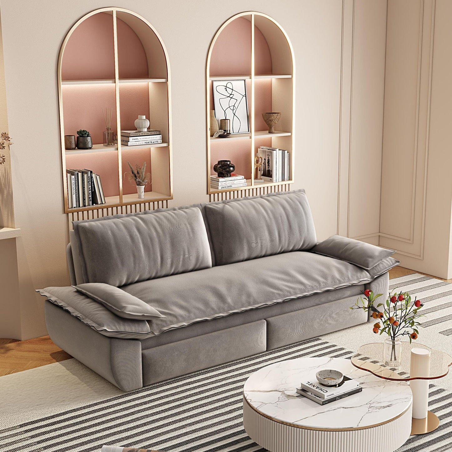 Queen Pull Out Sofa Bed, 3 In 1 Convertible Sleeper Sofa