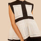 Anniewear - Contrast Trim Peplum Top