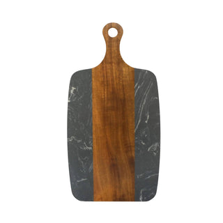 Creative Gifts International - Marble and Acacia Wood Center Handled Board