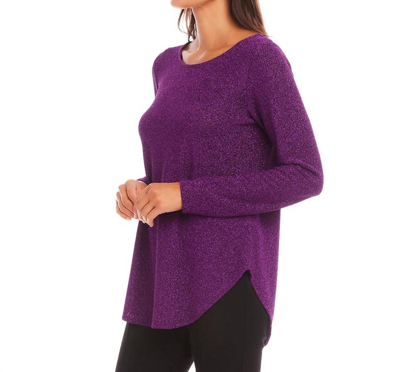 Karen Kane - Metallic Shirttail Top