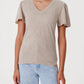 Goldie - Signature Slub Flutter Sleeve V Neck Tee