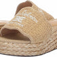 Sam Edelman - Women's Camila Raffia Squared Open Toe Slip On Wedge Heeled Sandals