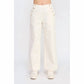 Allie Rose - Twill Side Button Wide Leg Pants