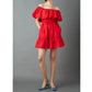 2.7 August Apparel - Off The Shoulder Ruffle Mini Dress