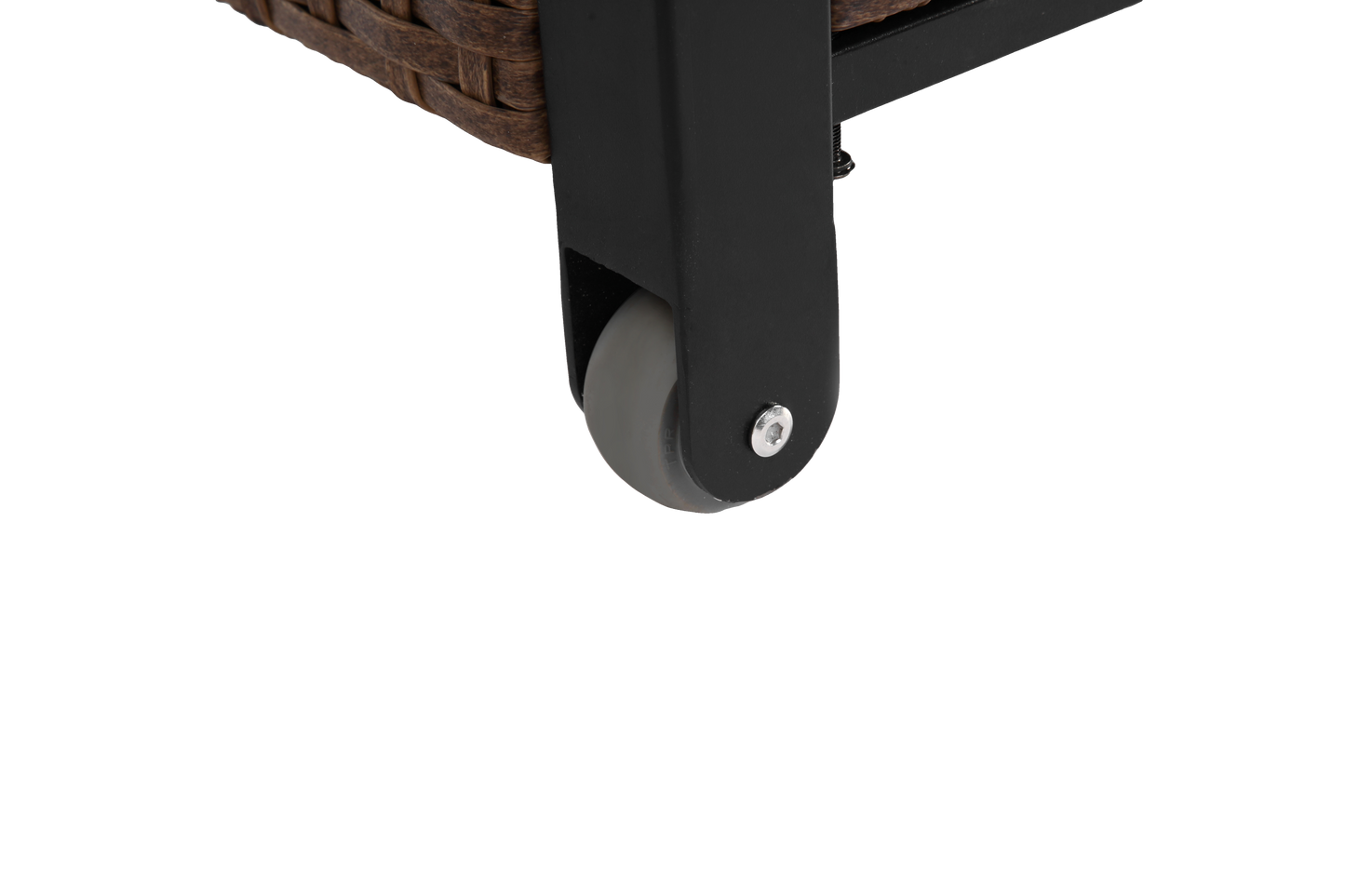 Outdoor Kitchen Wicker Island Rolling Cart & Storage Cabinet Brown