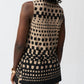 Joseph Ribkoff - Polka Dot Print Crew Neck Sleeveless Tunic Top