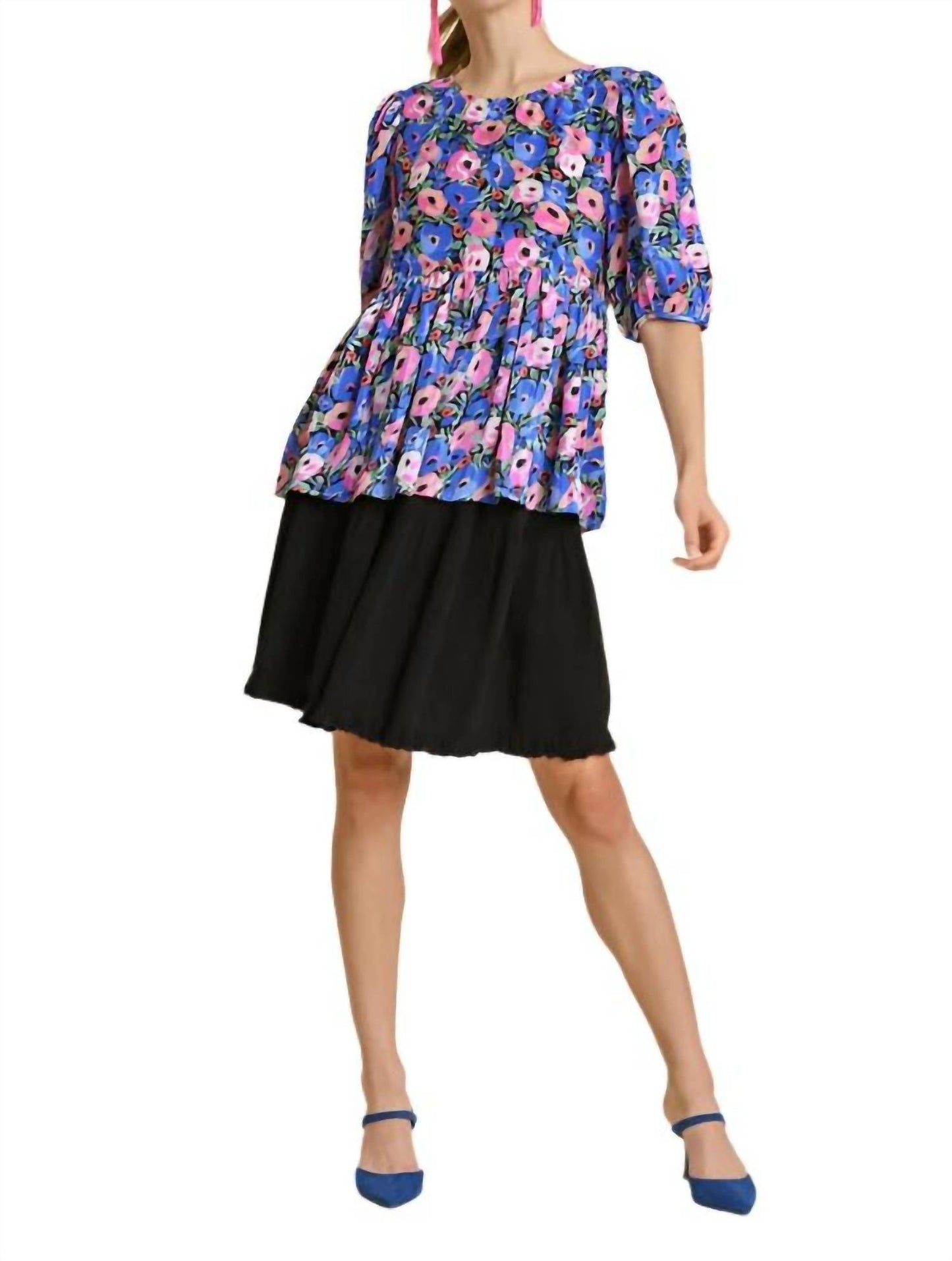 Umgee - Floral Short Sleeve Top