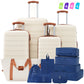 Expandable Hardshell 4-Piece  Luggage Set — (16", 20", 24", 28") Beige