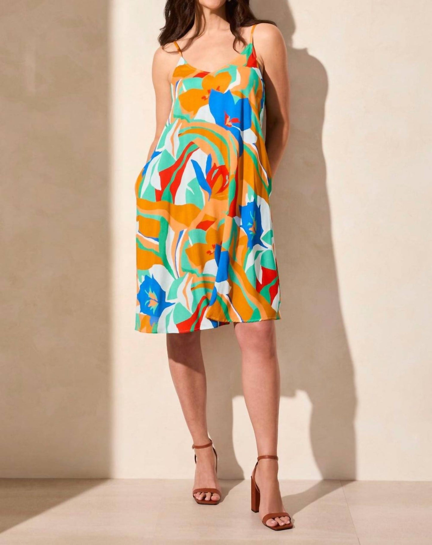 Tribal - Vibrant Pockected Scoop Neck Sundress