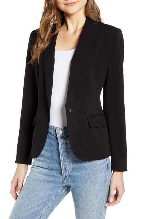 Vince Camuto Nina Classic Notched Collar Blazer in Rich Black, Size 0