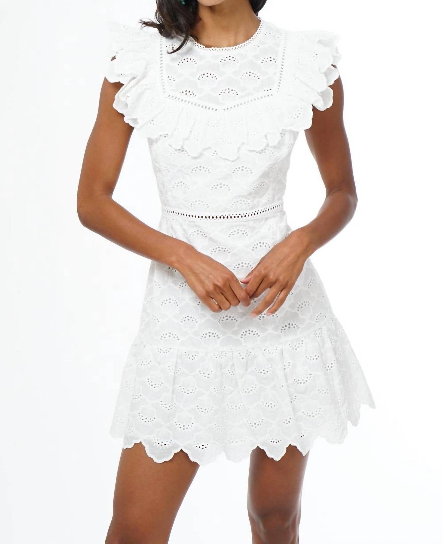Adelyn Rae - Nisha Eyelet Embroidered Mini Dress