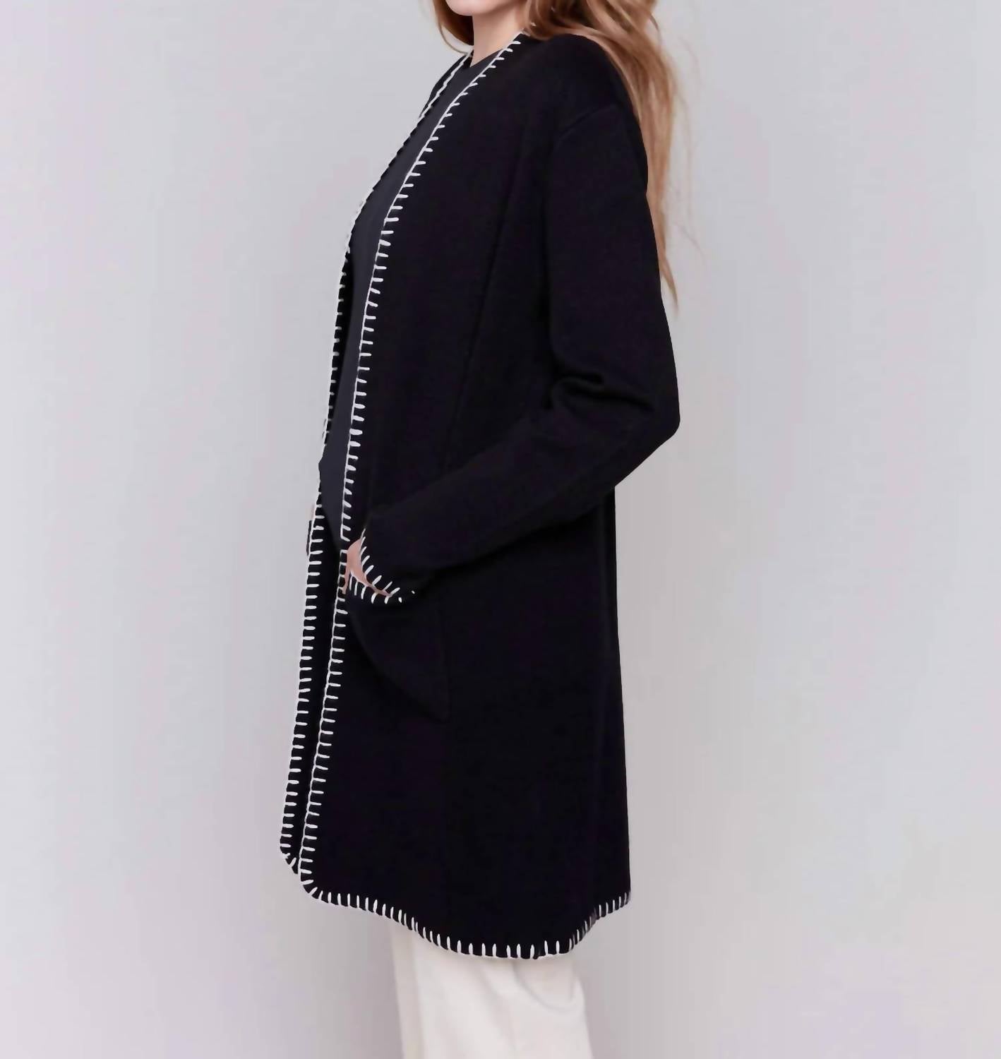 Charlie B - Blanket Stitch Long Cardigan