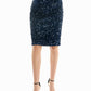 Nicole Miller - Sophia Velvet Sequin Knee Length Skirt