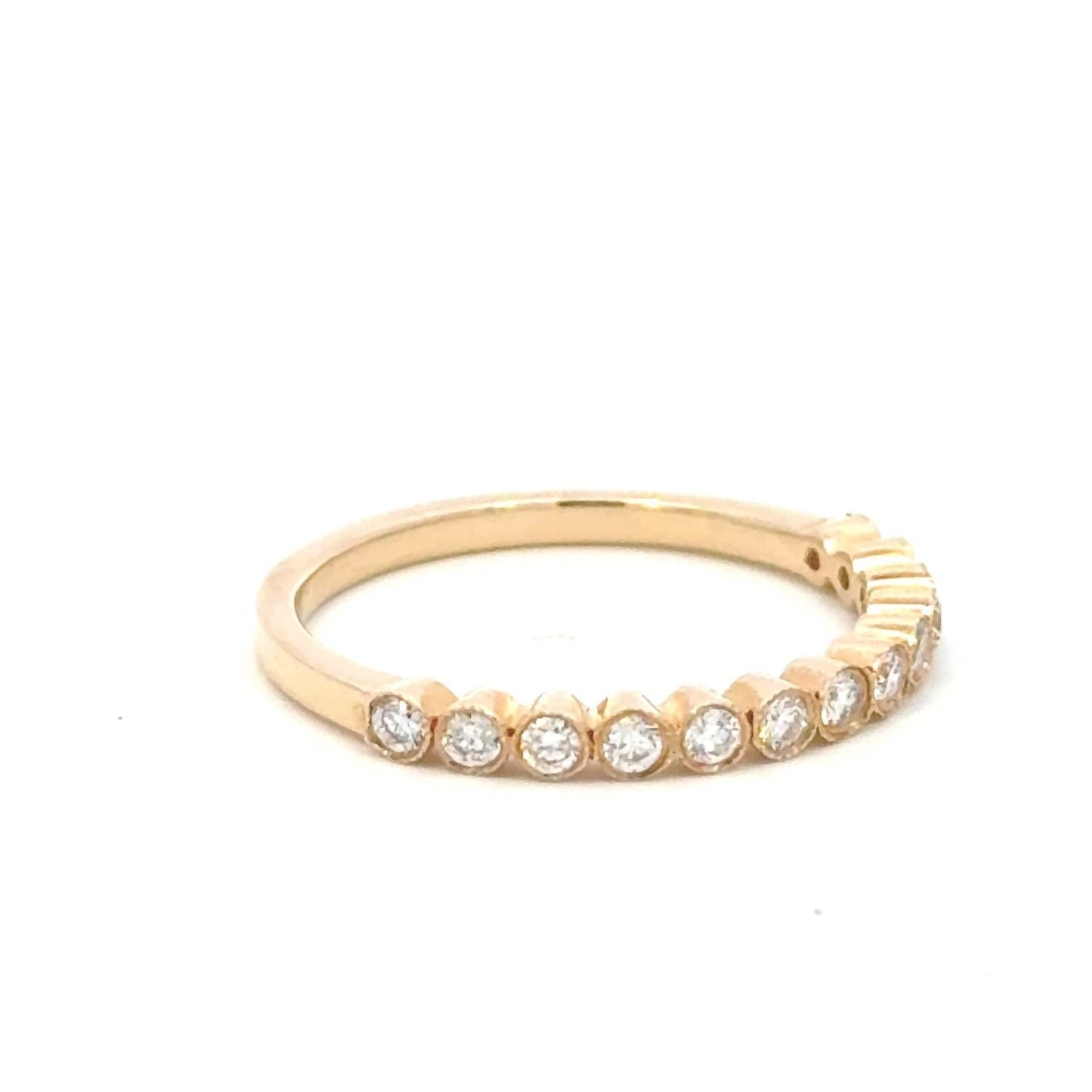 Aamiaa - 0.30 Carat Natural Diamond Round Brilliant And Baguette Band Ring