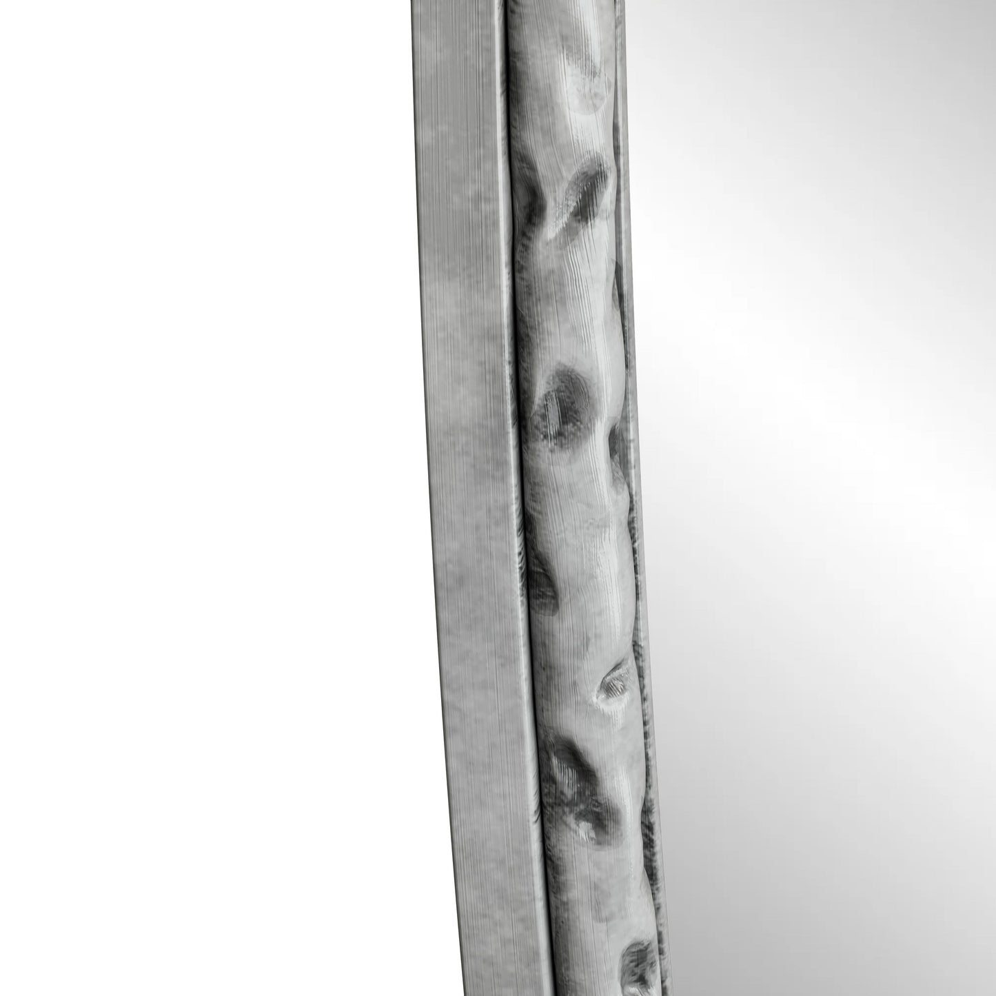 Iron Art Oval Retro Mirror with Antique Effect in Silver