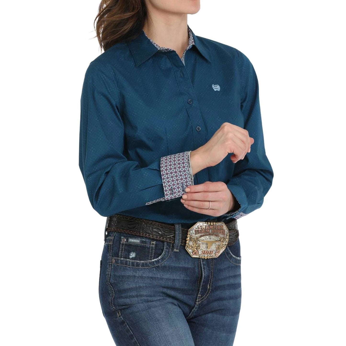 Cinch - Long Sleeve Diamond Print Button Shirt