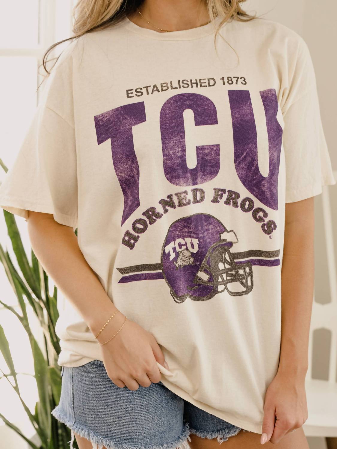 Livylu - Tcu Thrifted Tee