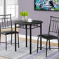 3 Pieces Dining Table Set, Small, Round, Contemporary & Modern