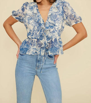 Lucy Paris - Bee Ruffle Short Sleeve Top