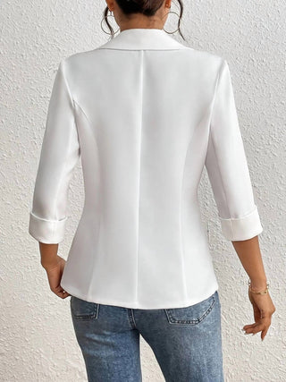 Trendsi - Classic Lapel Collar One Button Blazer