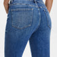 Bayeas - High Rise Rolled Hem Straight Jeans