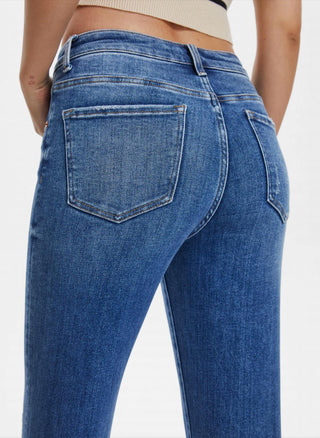 Bayeas - High Rise Rolled Hem Straight Jeans