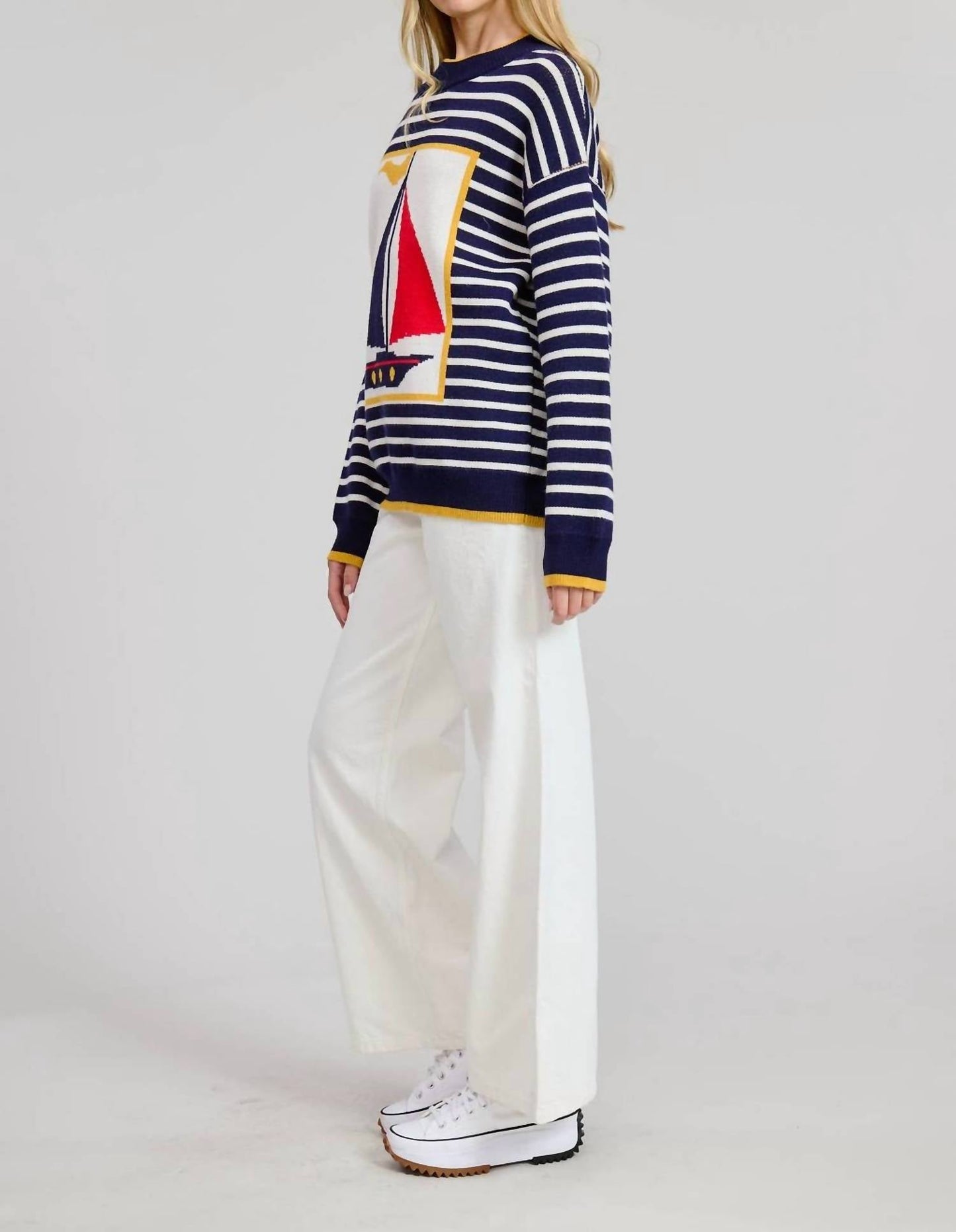 Flat White - Nautical Stripe Sweater