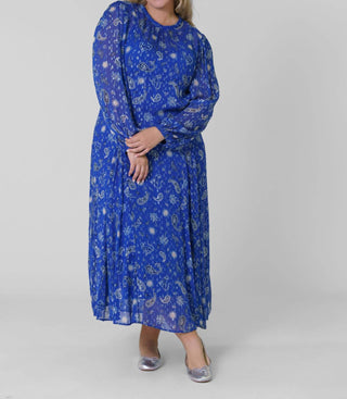 Never Fully Dressed - Blue Running Paisley Bibi Maxi Dress - Plus