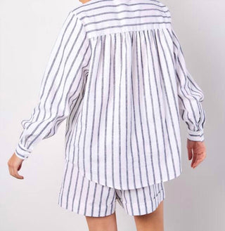 Apricot - Striped Linen Mix Shirt