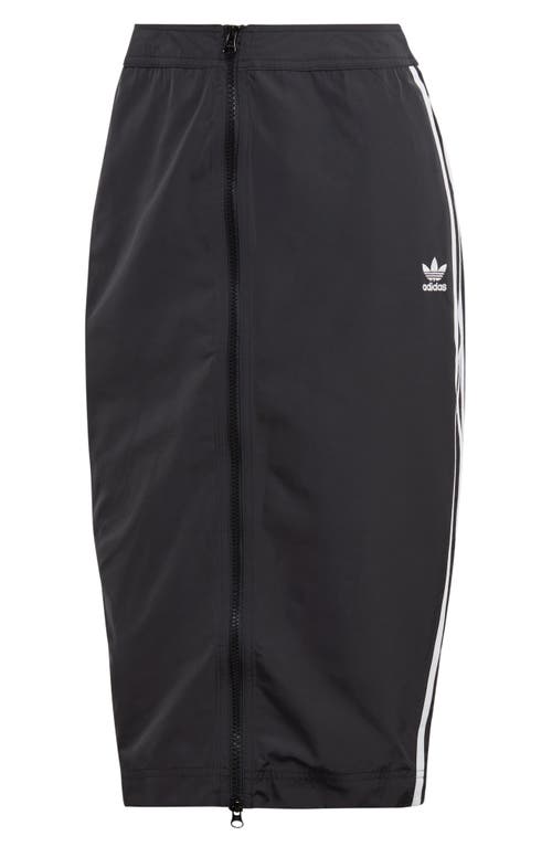 adidas Originals Recycled Polyester Midi Track Skirt in Black, Size X-Large