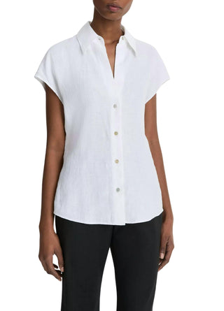 Vince - CAP SLEEVE BUTTON DOWN BLOUSE