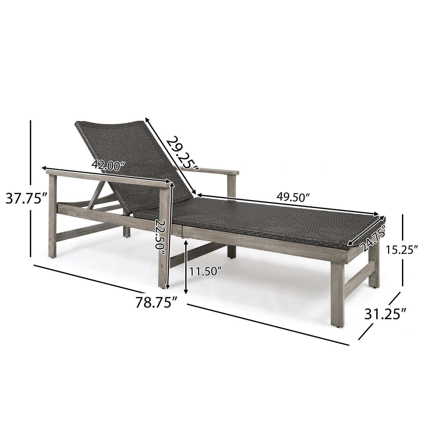 The Solgräns™ Adjustable Acacia Chaise Lounge