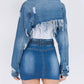 American Bazi - Chic Cropped Distressed Denim Jacket