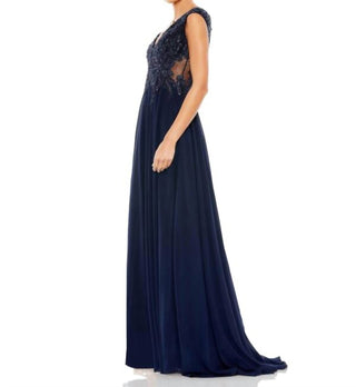 Mac Duggal - Embellished Bodice Cap Sleeve Dress