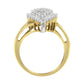 10K Yellow Gold 1/2 Cttw Round and Baguette-Cut Diamond Pear Ring (I-J Color, I1-I2 Clarity) - Size 7
