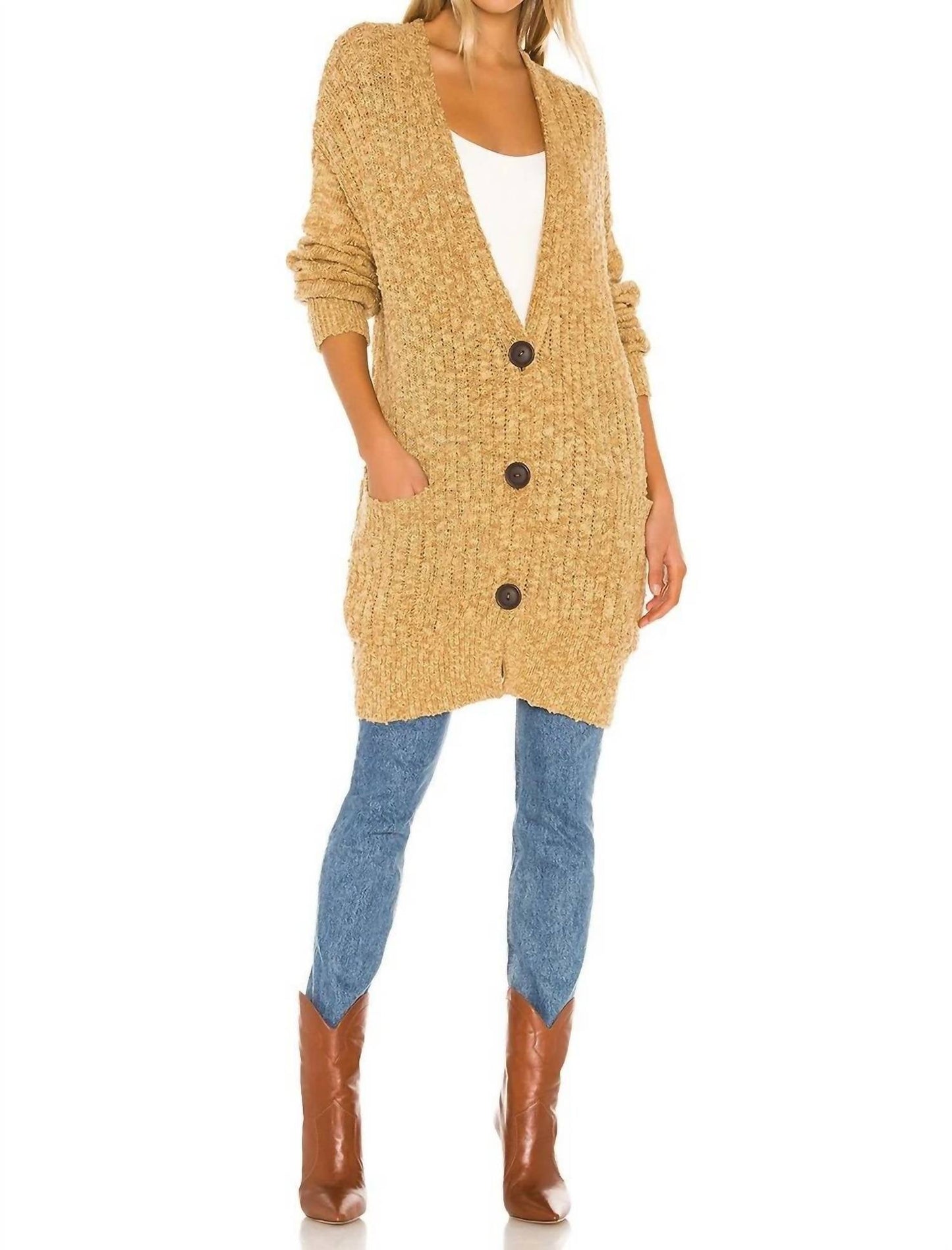 Free People - Sunset Drive Oversized Cardigan Sweater Knit Brindle
