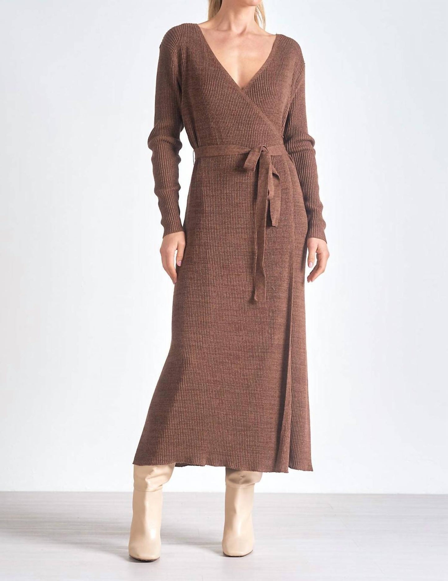 Elan - Long Sleeve Wrap Dress