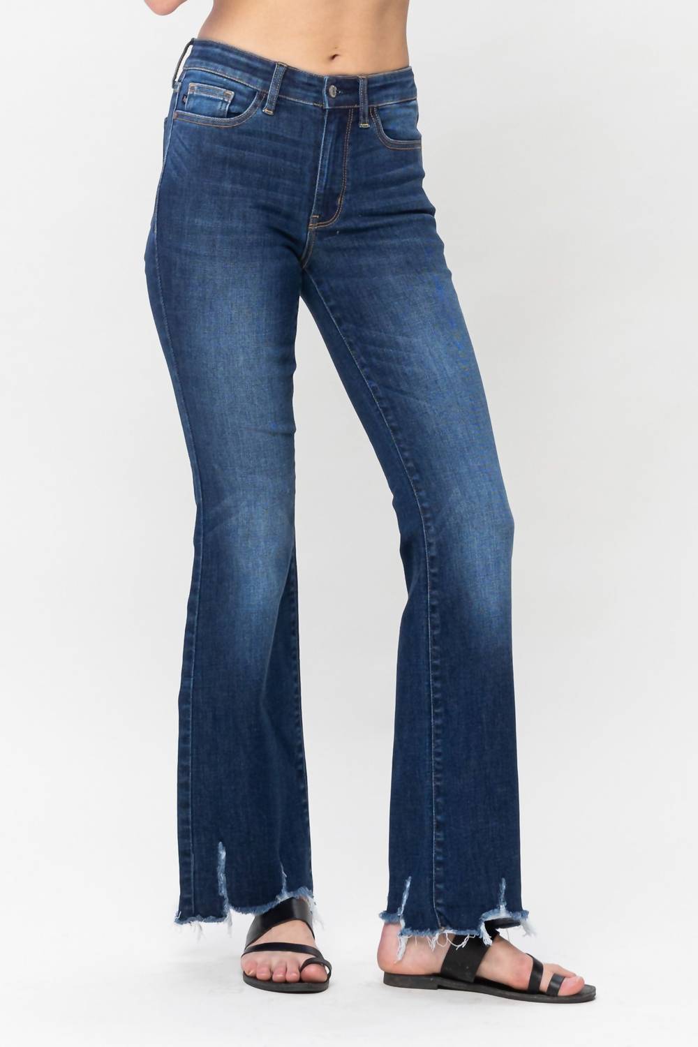 Judy Blue - Mid-rise Non Distressed Hem Bootcut Jeans