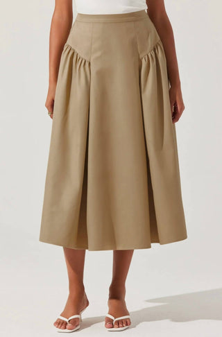 Astr - Laila Ruched Detail Midi Skirt