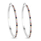 2.24 Carat Genuine Multi Sapphire .925 Sterling Silver Earrings