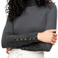 Women's Black Hooked On You Turtleneck Top