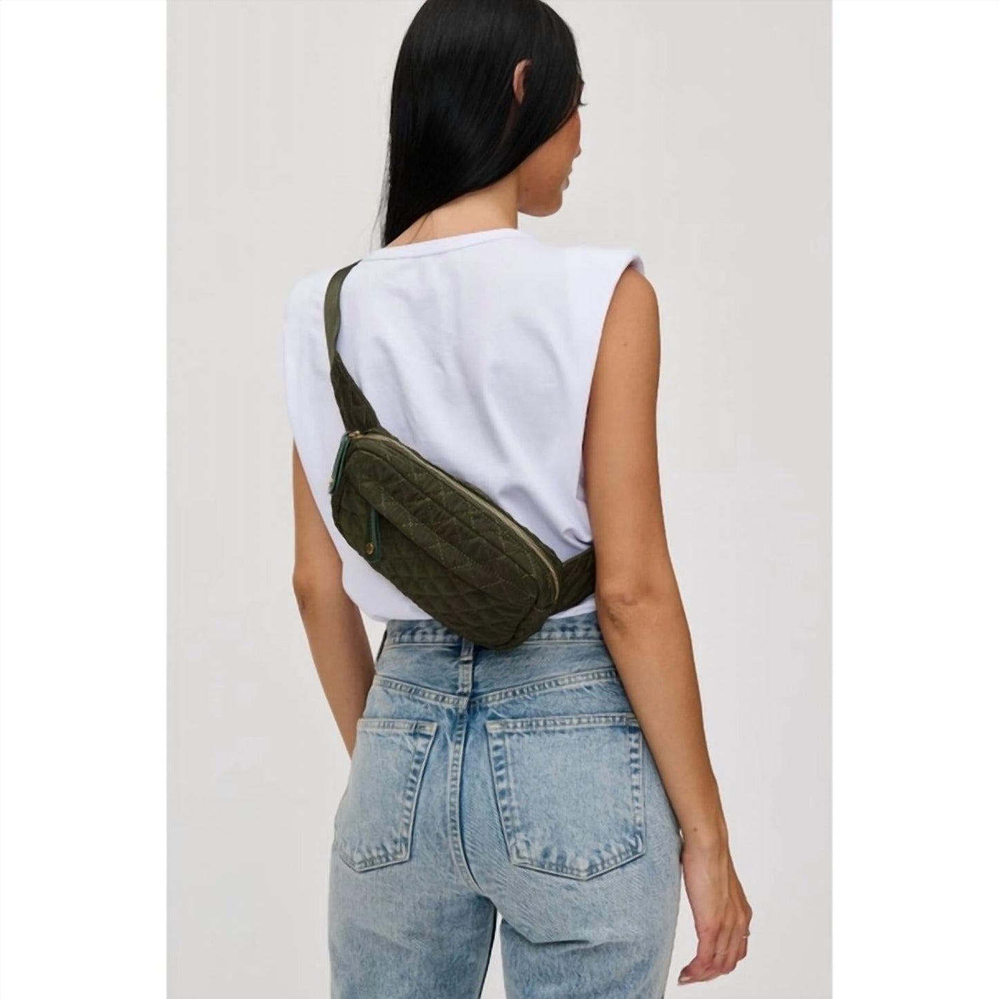 Urban Expressions - Teo Quilted Nylon Fanny Pack Belt Bag Sling Bag