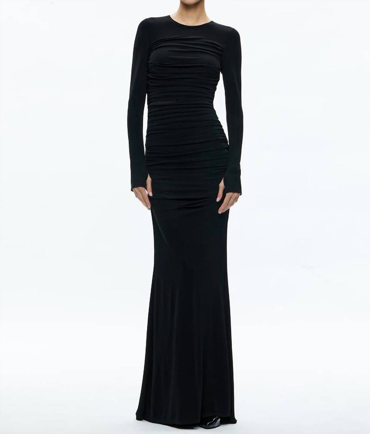 Alice + Olivia - Katherina Long Sleeve Ruched Maxi Dress