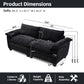 Living Room Furniture Big Loveseat Luxury Couch with Soft Chenille Upholstered Sofa Black