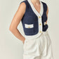 2.7 August Apparel - Contrast Sleeveless Knit Vest
