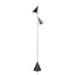 Cone 65' Contemporary Metal Floor Lamp in Plated Nickel with Black Faux Marble Base