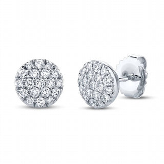 Diana M Jewels - 1.01cts Diamond Pave Circle Stud Earrings