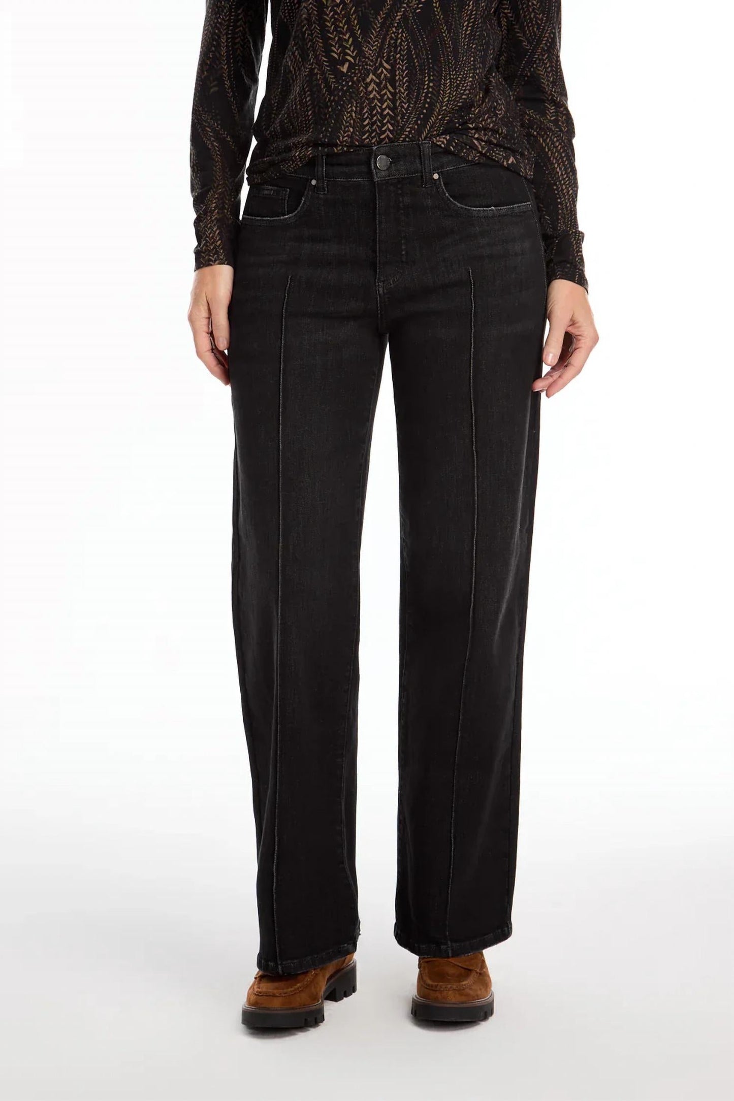 Fdj - FDJ Olivia wide leg jeans 2200872, pintuck seams